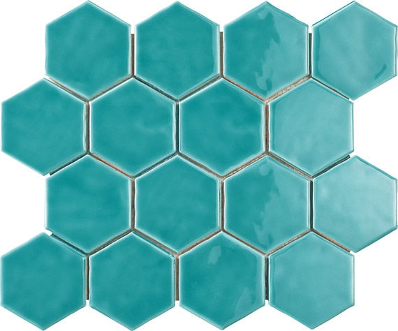 Marazzi Artistic Reflections 3 x 3 Hexagon 12" x 14" Ceramic Mosaic