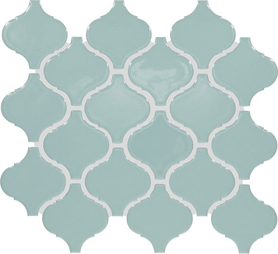 Daltile Color Wheel Retro 3 x 3 Arabesque 11" x 12" Ceramic Mosaic