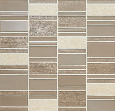 American Olean Serentina Block Random 12" x 12" Stone & Glass Mosaic