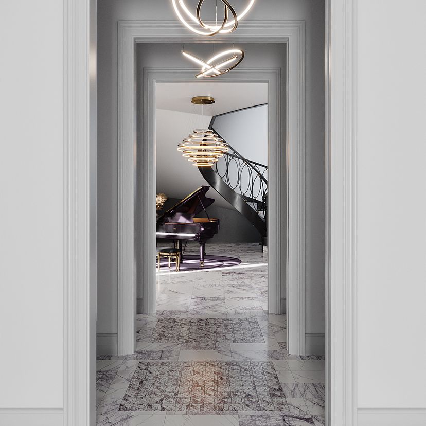 Jeffrey Court Eternal Triangular Parquet 11.88" x 11.88" Marble Mosaic