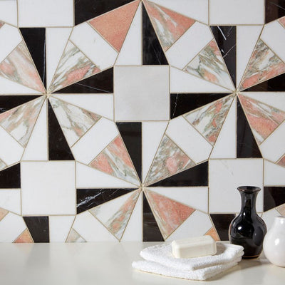Jeffrey Court Eternal 11.88" x 16.88" Marble Mosaic