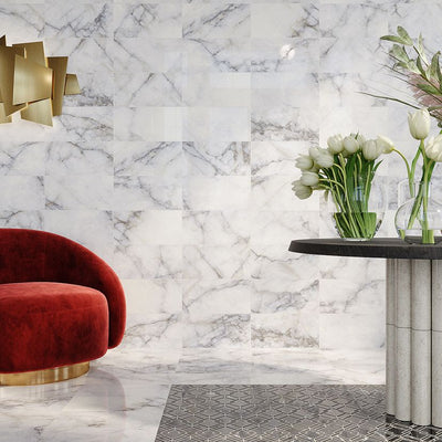 Jeffrey Court Eternal 10" x 10.38" Marble Mosaic