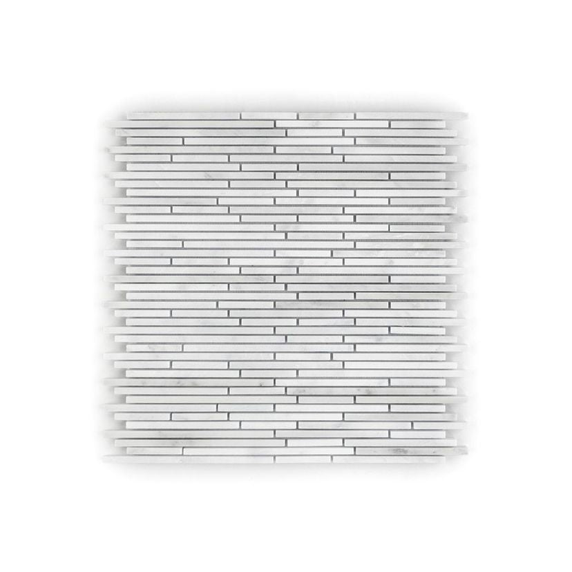 Jeffrey Court Classic Statuario Mini Sticks 11.25" x 12" Marble Mosaic