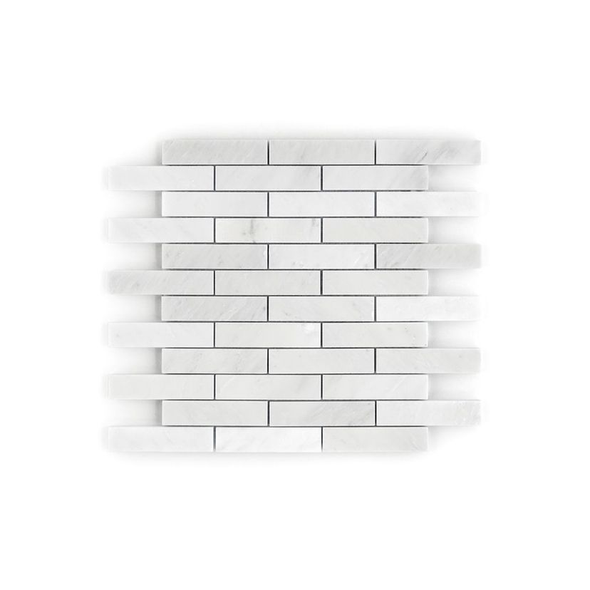 Jeffrey Court Classic Statuario 1" x 4" Brick 11.5" x 11.75" Marble Mosaic