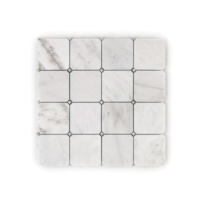 Jeffrey Court Classic Statuario Octagon Dot 11.25" x 11.25" Marble Mosaic