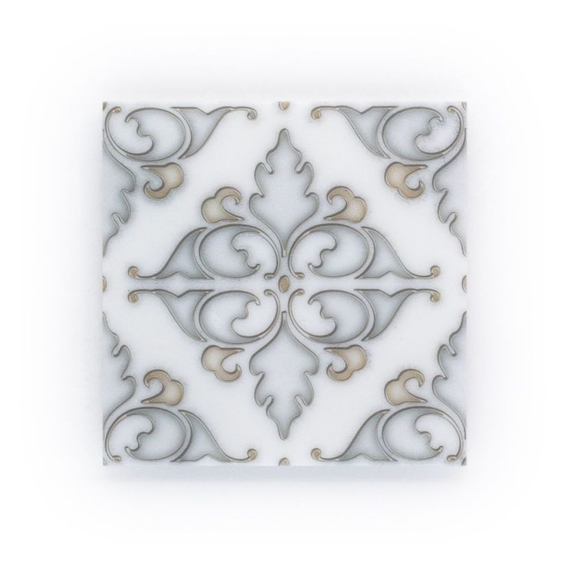 Jeffrey Court Classic Statuario Deco 6" x 6" Marble Tile