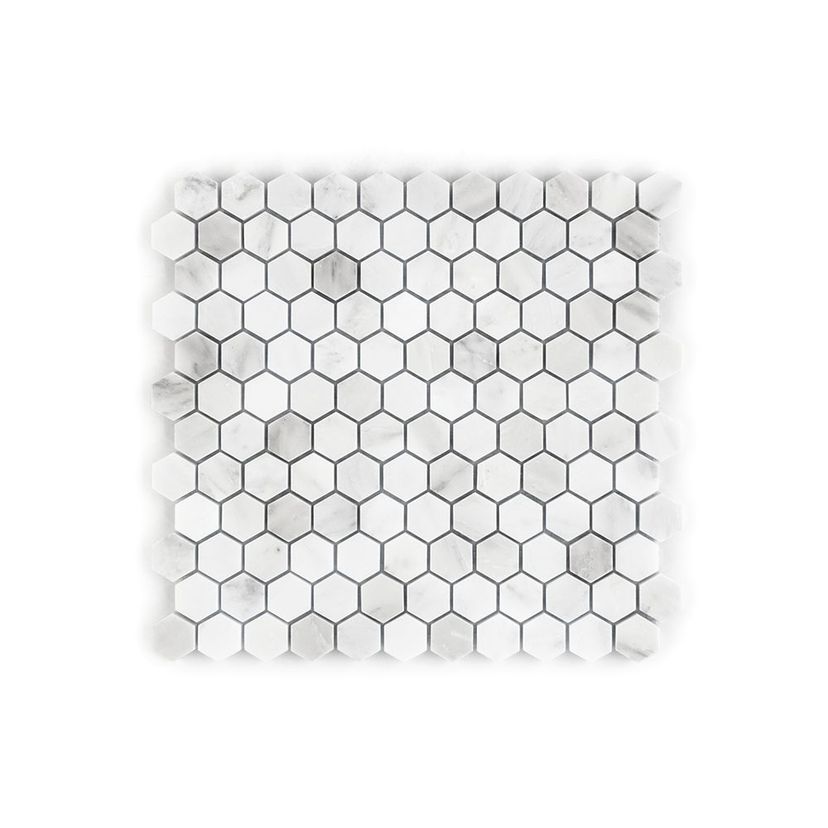 Jeffrey Court Stream Stone 1" Hexagon 11" x 11.63" Marble Mosaic
