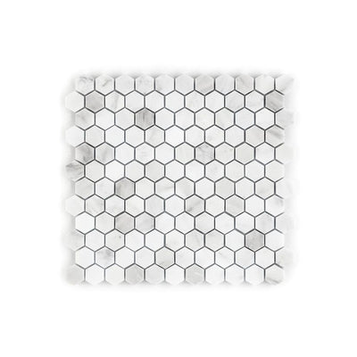 Jeffrey Court Stream Stone 1" Hexagon 11" x 11.63" Marble Mosaic