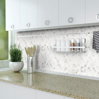 Jeffrey Court Stream Stone 1" Hexagon 11" x 11.63" Marble Mosaic