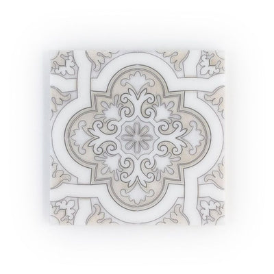 Jeffrey Court Classic Statuario Deco 6" x 6" Marble Tile