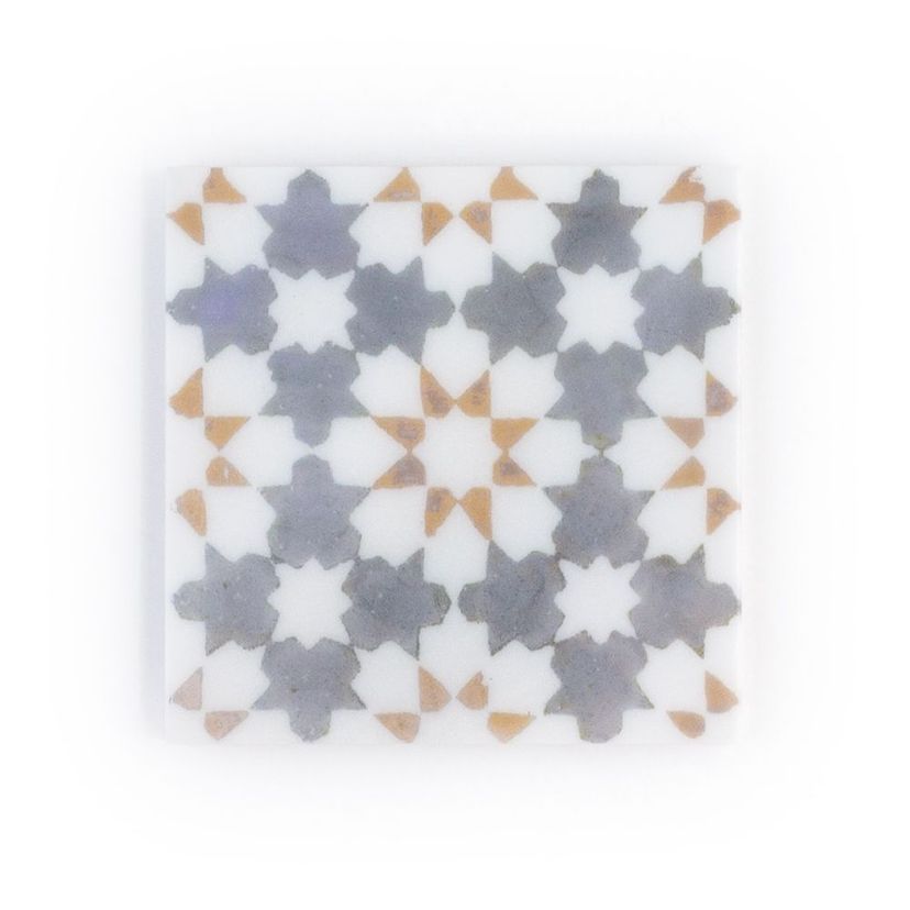 Jeffrey Court Classic Statuario Deco 6" x 6" Marble Tile