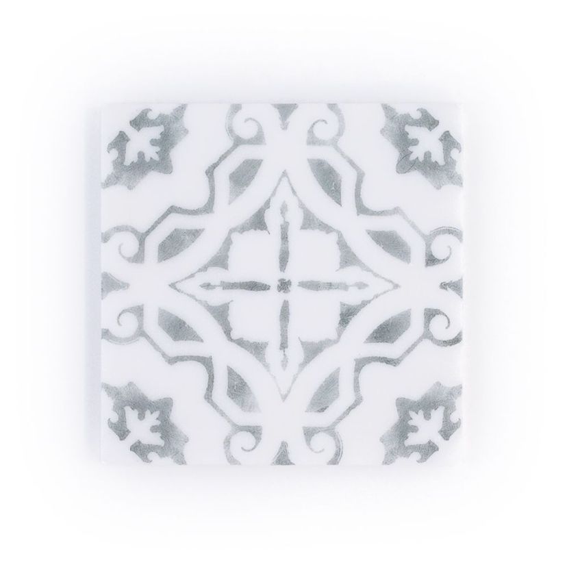 Jeffrey Court Classic Statuario Deco 6" x 6" Marble Tile