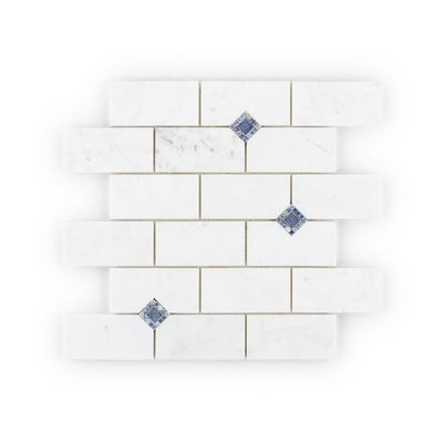 Jeffrey Court Park Place 12" x 12.25" Marble Mosaic