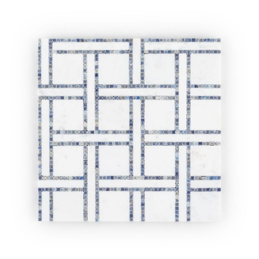 Jeffrey Court Park Place 9.5" x 9.5" Marble Mosaic
