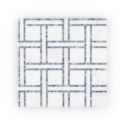 Jeffrey Court Park Place 9.5" x 9.5" Marble Mosaic