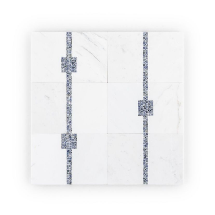 Jeffrey Court Park Place Strips 11.75" x 11.75" Marble Mosaic