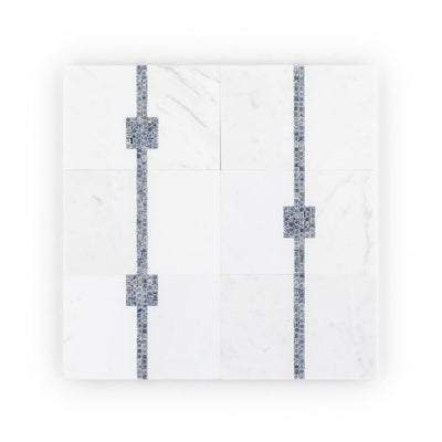 Jeffrey Court Park Place Strips 11.75" x 11.75" Marble Mosaic