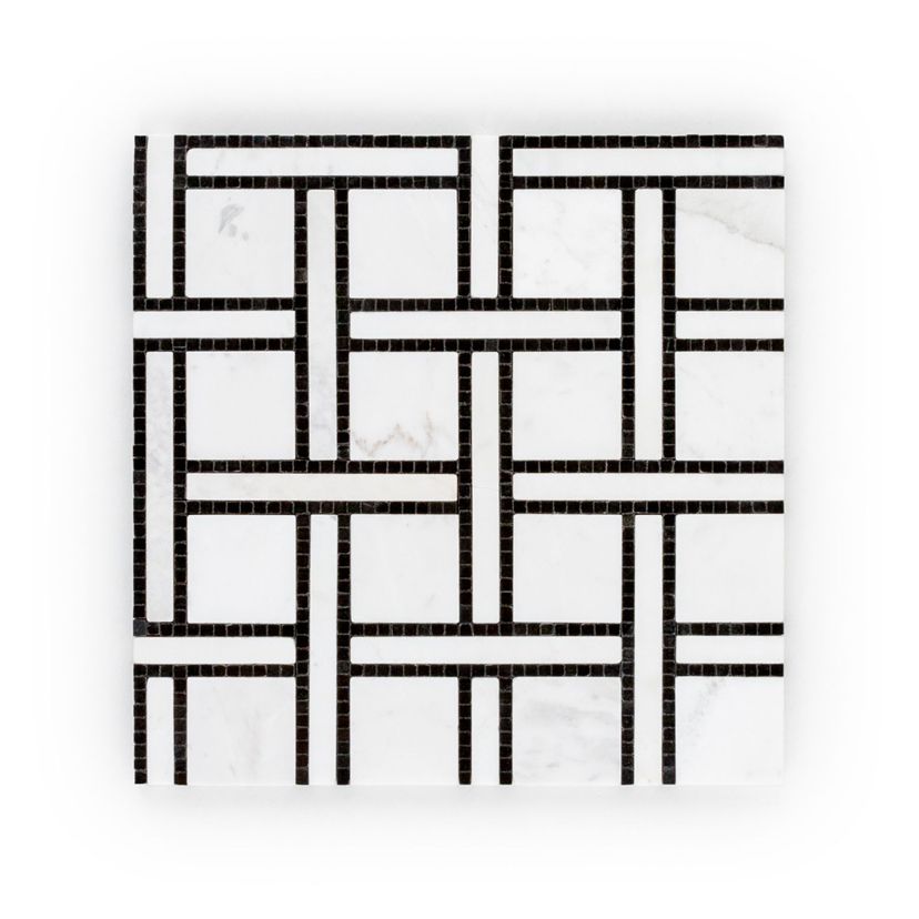 Jeffrey Court Park Place 9.5" x 9.5" Marble Mosaic