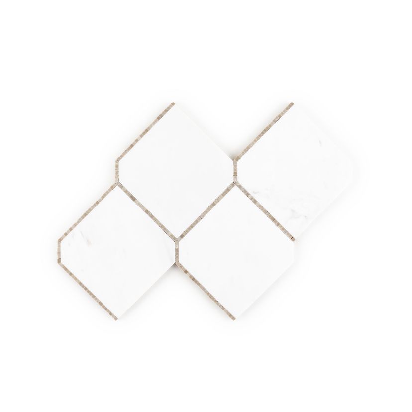 Jeffrey Court Park Place Diamond 9.13" x 13.25" Marble Mosaic