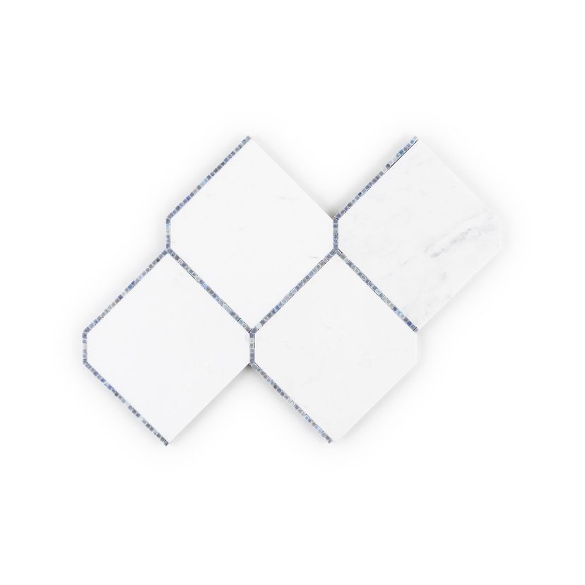 Jeffrey Court Park Place Diamond 9.13" x 13.25" Marble Mosaic