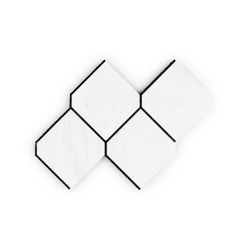 Jeffrey Court Park Place Diamond 9.13" x 13.25" Marble Mosaic