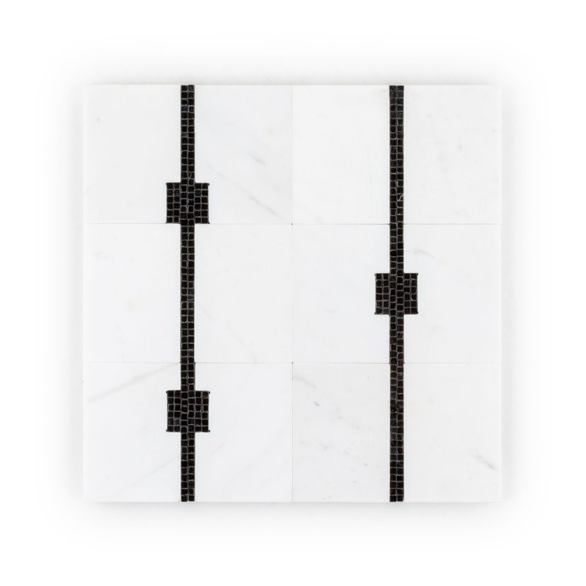 Jeffrey Court Park Place Strips 11.75" x 11.75" Marble Mosaic