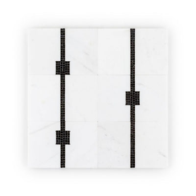 Jeffrey Court Park Place Strips 11.75" x 11.75" Marble Mosaic