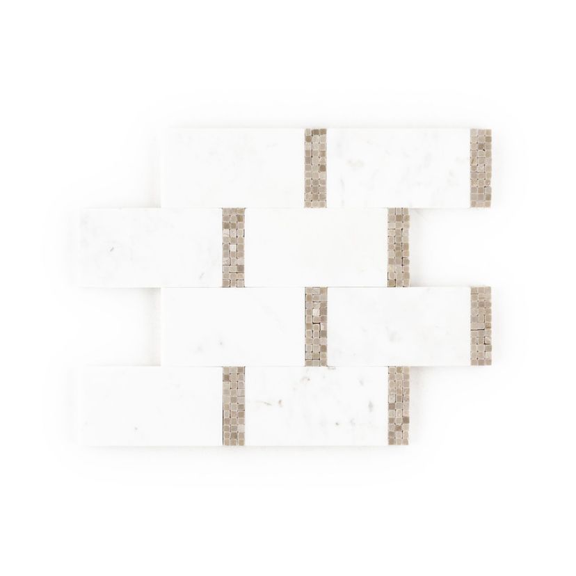 Jeffrey Court Park Place 8.63" x 9" Marble Mosaic