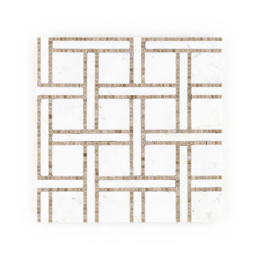 Jeffrey Court Park Place 9.5" x 9.5" Marble Mosaic