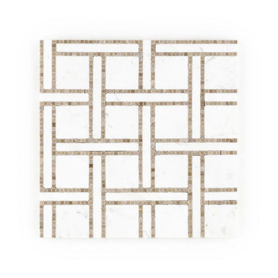 Jeffrey Court Park Place 9.5" x 9.5" Marble Mosaic