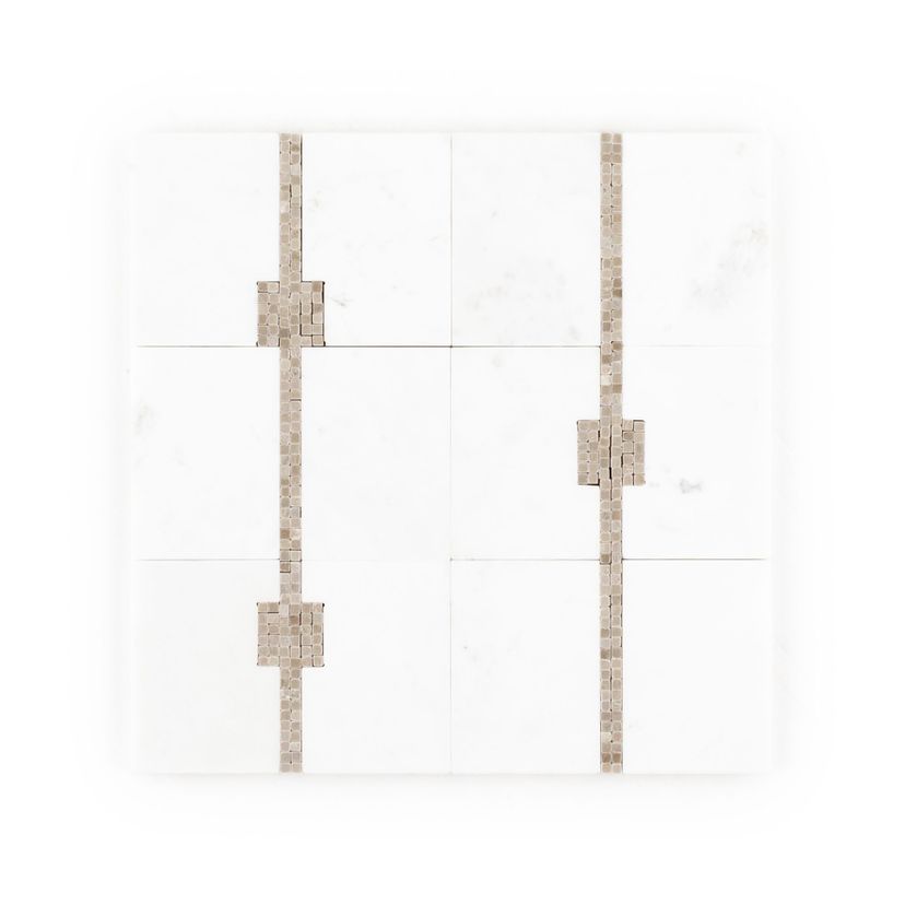 Jeffrey Court Park Place Strips 11.75" x 11.75" Marble Mosaic