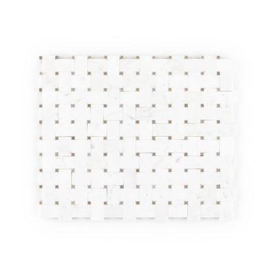 Jeffrey Court Park Place Basketweave 9.88" x 11.75" Marble Mosaic