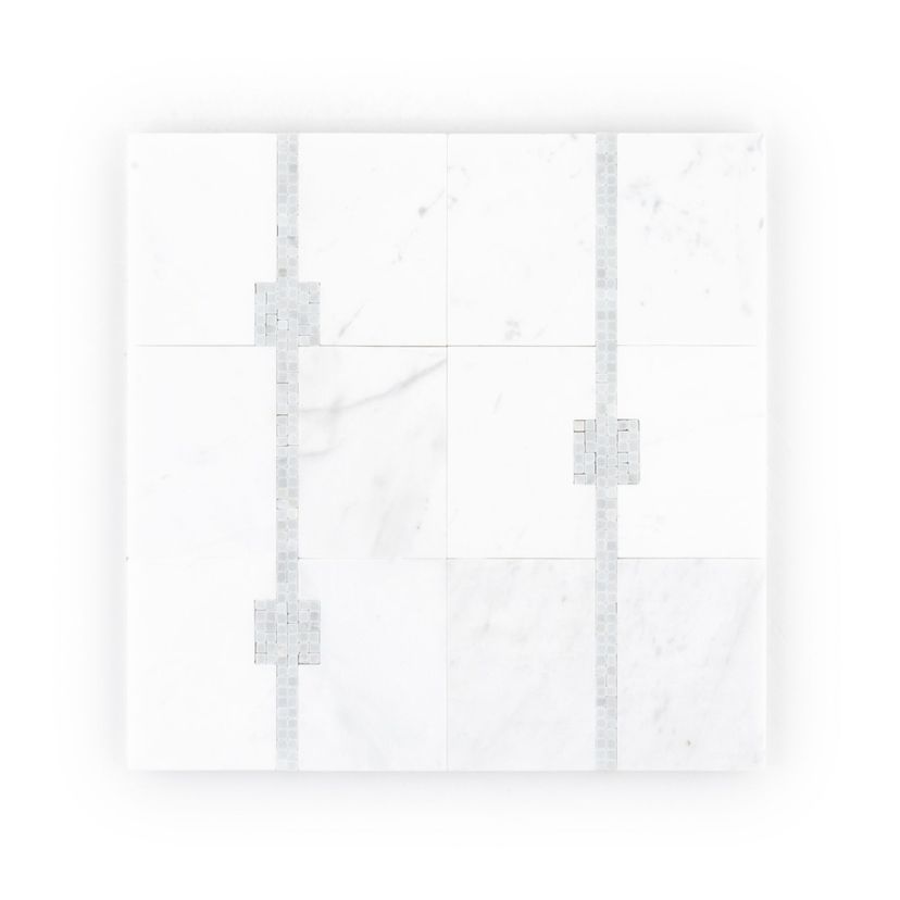Jeffrey Court Park Place Strips 11.75" x 11.75" Marble Mosaic