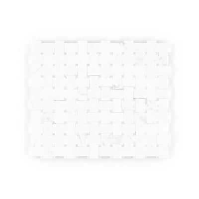 Jeffrey Court Park Place Basketweave 9.88" x 11.75" Marble Mosaic