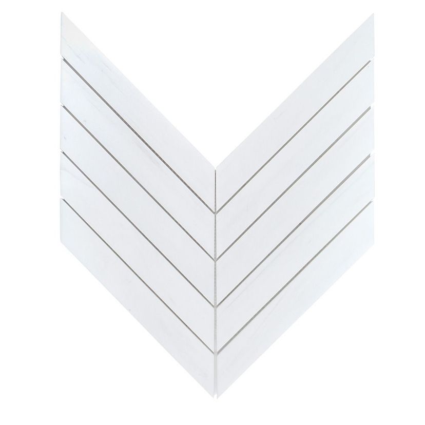 Jeffrey Court Rotunda Chevron 10.5" x 14.25" Marble Mosaic