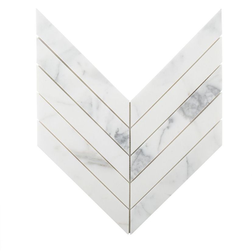 Jeffrey Court Rotunda Chevron 10.5" x 14.25" Marble Mosaic