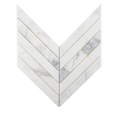 Jeffrey Court Rotunda Chevron 10.5" x 14.25" Marble Mosaic