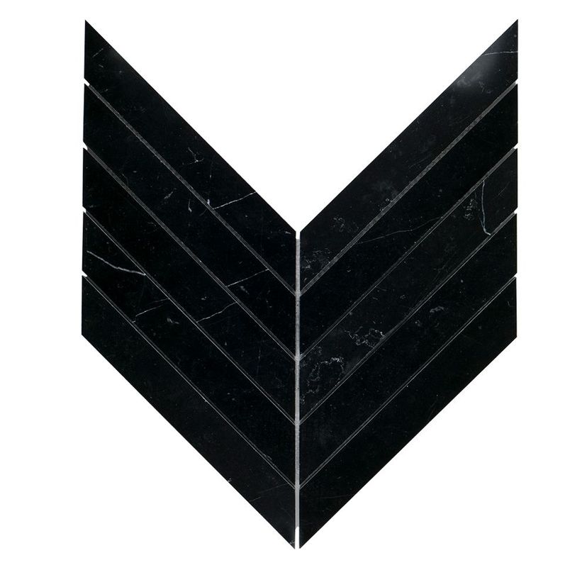 Jeffrey Court Rotunda Chevron 10.5" x 14.25" Marble Mosaic