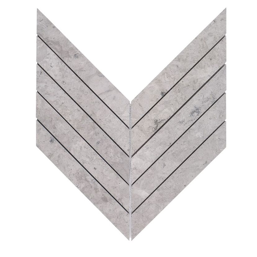 Jeffrey Court Rotunda Chevron 10.5" x 14.25" Limestone Mosaic