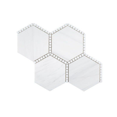 Jeffrey Court Rotunda Olympia 9.75" x 11.13" Marble Mosaic