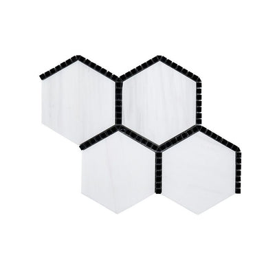 Jeffrey Court Rotunda Olympia 9.75" x 11.13" Marble Mosaic
