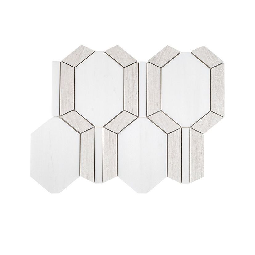 Jeffrey Court Rotunda Montgomery 10" x 13" Marble & Porcelain Mosaic