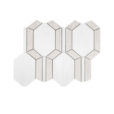 Jeffrey Court Rotunda Montgomery 10" x 13" Marble & Porcelain Mosaic