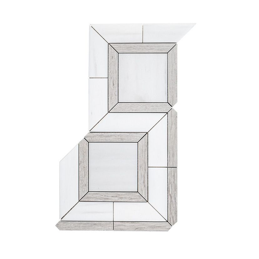 Jeffrey Court Rotunda Hartford 8.75" x 15.38" Marble & Porcelain Mosaic