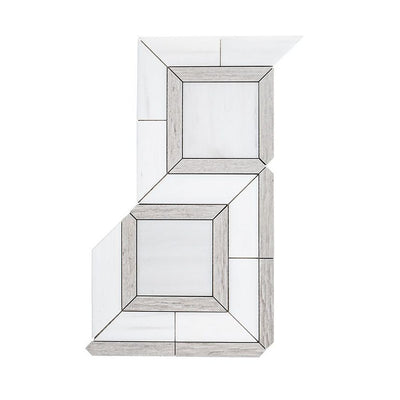 Jeffrey Court Rotunda Hartford 8.75" x 15.38" Marble & Porcelain Mosaic