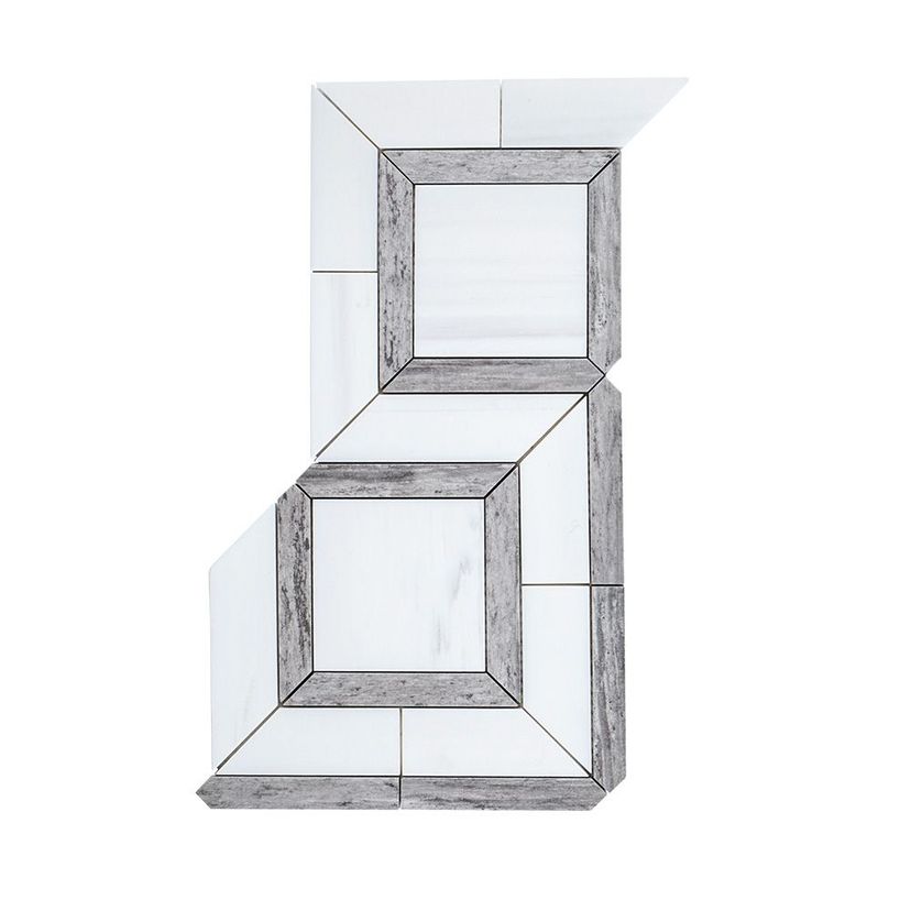 Jeffrey Court Rotunda Hartford 8.75" x 15.38" Marble & Porcelain Mosaic