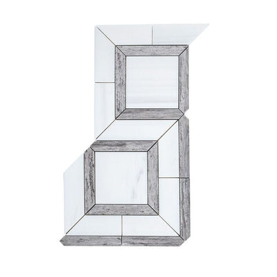 Jeffrey Court Rotunda Hartford 8.75" x 15.38" Marble & Porcelain Mosaic