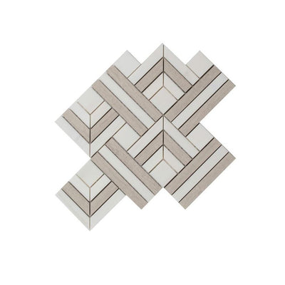 Jeffrey Court Rotunda Topeka 11.13" x 13.38" Marble & Porcelain Mosaic