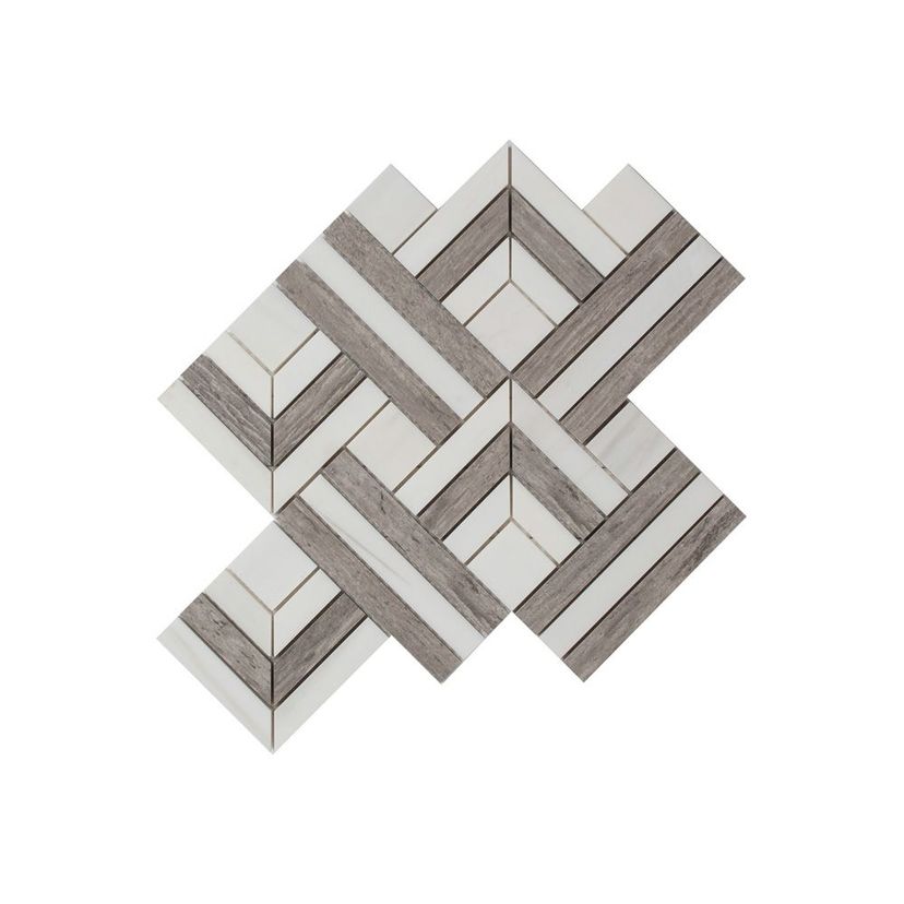 Jeffrey Court Rotunda Topeka 11.13" x 13.38" Marble & Porcelain Mosaic