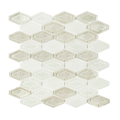 Jeffrey Court Suite Elongated Hex 10.5" x 11.38" Glass Mosaic